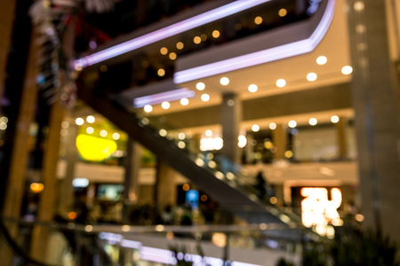 defocus shopping center with multi-colored lights. Horizontal frameの写真素材