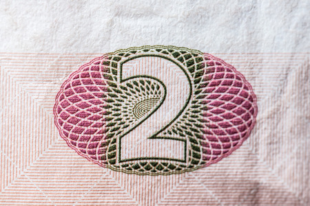 Ukrainian national currency, two hryvnia close-up. Horizontal frame
