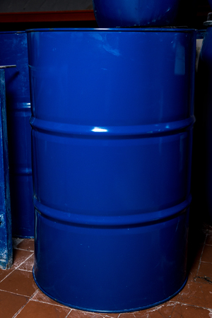 big blue barrel for the whole frameの写真素材