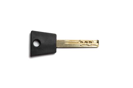 Key he door or lock on a white isolated background.
