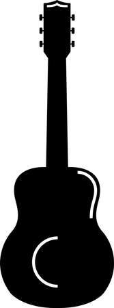 Isolated icon, standard shape acoustic guitar outlineのイラスト素材