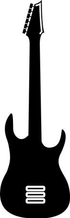 Isolated icon, shape electric guitar outline Superstratのイラスト素材