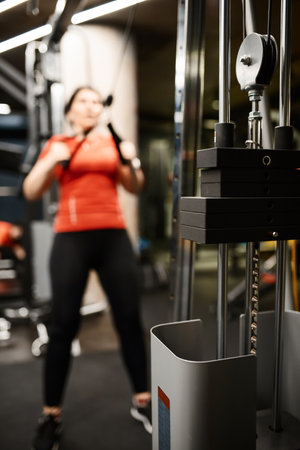 Sporty woman doing thrust of upper block to chest. Girl doing workout exercise with thrust of...