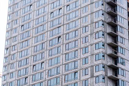 modern high-rise residential building close-up full frame