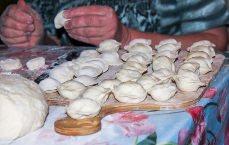 dumplings on the tableの写真素材