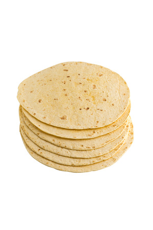 Tortilla on a white background. Several mexican tortilla on a white background.