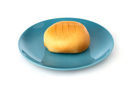 Cheese on a plate on a white background. Smoked cheese on a plate.
