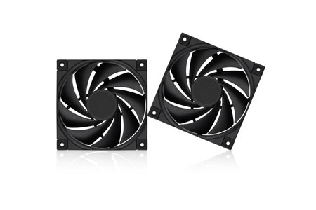 CPU cooler on a white background. Air cooling cooler of a personal computer processor close-up on a white background.の写真素材