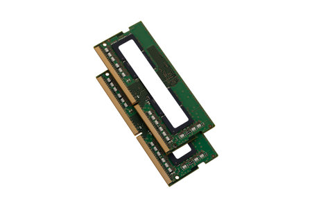 RAM for a notebook on a white background. random access memory closeup isolated on white background.