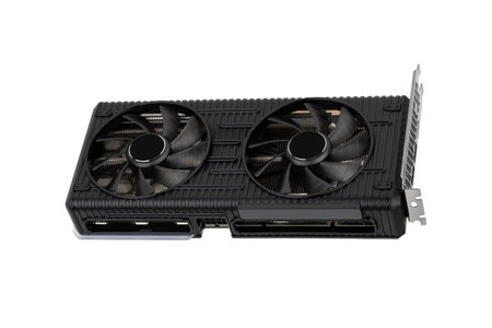 Video card for PC on a white background. Video card close-up isolated on white background.