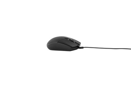 Computer mouse on a white background. Wired computer mouse close-up isolated on a white background.の写真素材