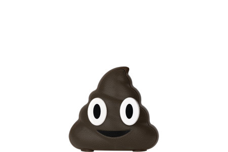 Wireless speaker on a white background. Wireless speaker in the shape of a poop close-up isolated on a white background.の写真素材