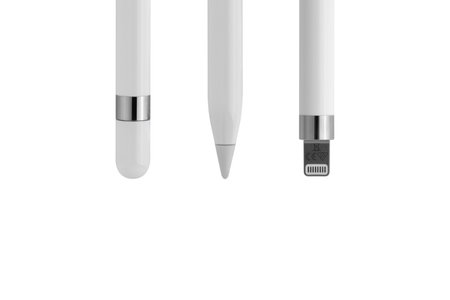 Shenzhen, China - April 2023. Apple Pencil on a white background. Apple Pencil close -up isolated on a white background.のeditorial素材