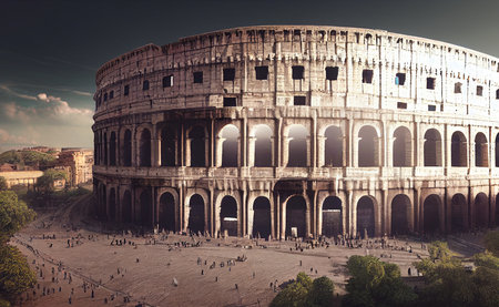 Colosseum Ancient Arena and Flavian Amphitheater of Roman Empireの写真素材
