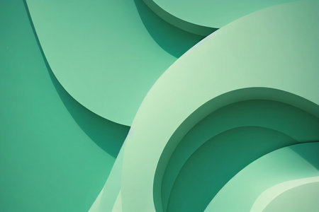 3d green wave abstract background.の写真素材