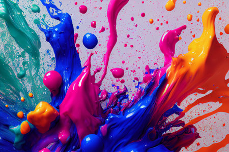 Color powder explosion. Abstract background color explosion.の写真素材