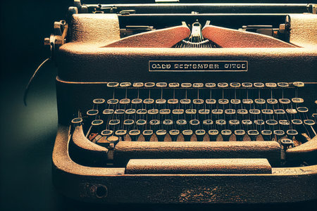 Vintage rusty typewriter. An antique typewriter.の素材