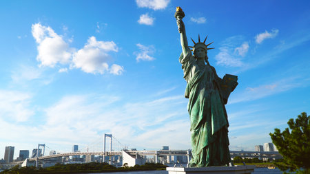 Statue of Liberty, Odaiba, Tokyo, Japan.の写真素材