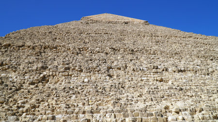 Khafre Pyramid Close Up. The Second Largest at Giza Pyramid Complex in Egypt.