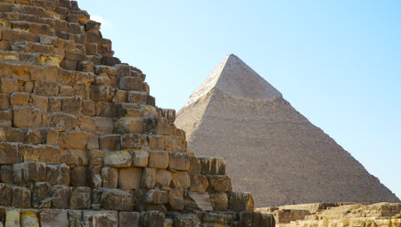 Pyramid of Khafre in Giza Pyramid Complex, Egypt.の写真素材