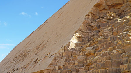 Close Up of Bricks Bent Pyramid. Detail of Bent Pyramid (Sneferu) at Dahshur, Egypt.