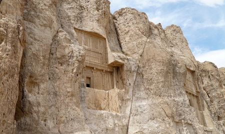 Naqsh-e Rostam, Tombs of Achaemenid (Persian) Kings in Shiraz. Ancient Necropolis in Iran.の写真素材