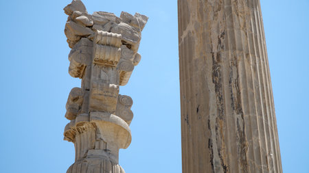 Ruins of the Ancient Persian City of Persepolis, The Ceremonial Capital of the Achaemenid Empire. Shiraz, Iran.の写真素材