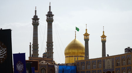 The Holy Shrine of Fatimah Masumeh in Iran. Qom, Iran - April 25, 2025.