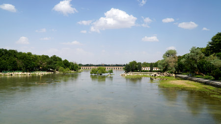 Historical Siosepol Bridge (Si-o-Se-Pol or Bridge Of 33 Arches). Isfahan, Iran - May 1, 2025.のeditorial素材