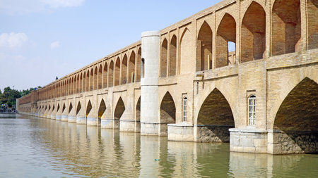 Historical Siosepol Bridge (Si-o-Se-Pol or Bridge Of 33 Arches). Isfahan, Iran - May 1, 2025.のeditorial素材