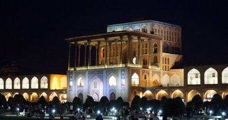 Ali Qapu Palace in Naqsh-e Jahan Square (Imam Square). Isfahan, Iran - May 2, 2025.のeditorial素材
