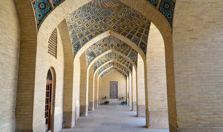 Nasir al Molk Mosque (The Pink Mosque) Arcade Hall Passages, Shiraz, Iran