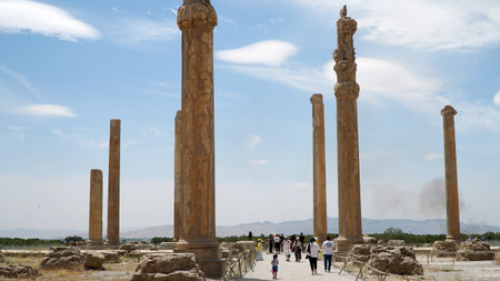 Ruins of Persepolis, The Capital of Achaemenid Empire. Apadana Palace. Shiraz, Iran - May 5, 2025.のeditorial素材