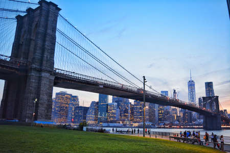 brooklyn bridge at evening