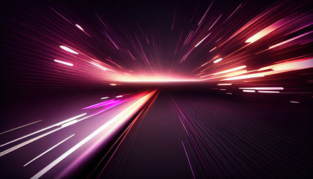 Futuristic speed motion on the road. Abstract futuristic background.の素材