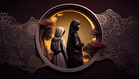 Halloween background with the image of the dead and the full moonの素材