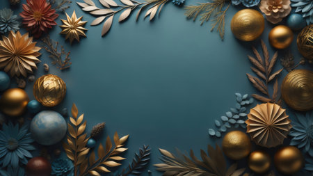 summer decoration with beauty flowers background illustration. copy space. generative aiの素材