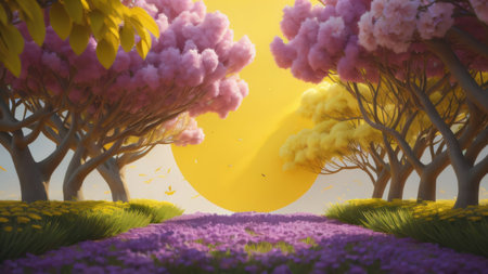 summer decoration background illustration. copy space. generative aiの素材