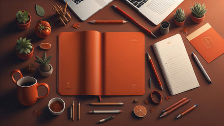 back to school decoration background illustration template, banner, copy space design. generative aiの素材