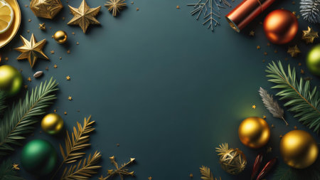 christmas celebration background template illustration. copy space decoration, banner. generative aiの素材