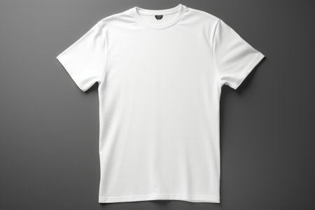 White t-shirt isolated on black background. 3d rendering.の写真素材