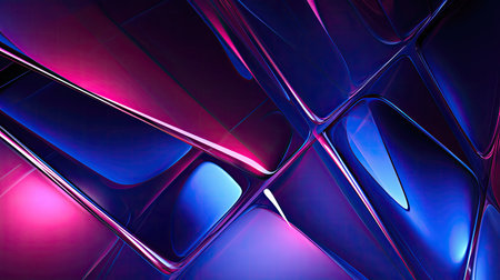 abstract technology neon background template illustration. 3d scene, banner, copy space backgroundの素材