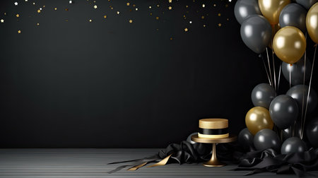 birthday decoration with love balloon background. For product display.の素材