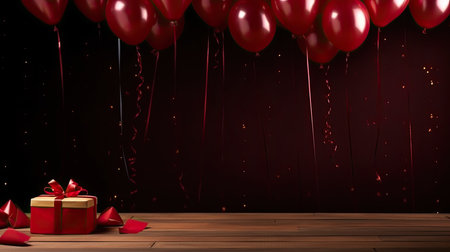 birthday decoration with love balloon background. For product display.の素材