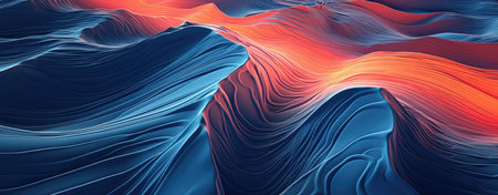 Abstract wavy background. 3d rendering, 3d illustration.の素材