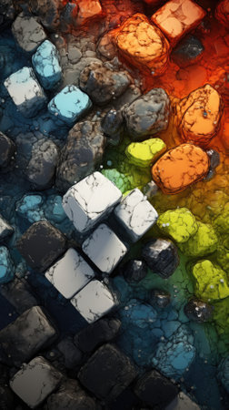 abstract colorful texture top view backgroundの素材