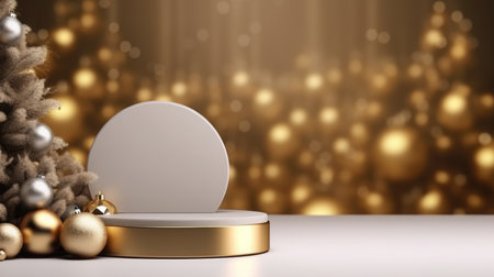 3d scene podium for presentation your product with birthday decoration theme backgroundの素材
