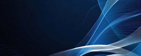 Abstract Blue Wave Background.