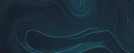 Abstract blue background with flowing waves of light.