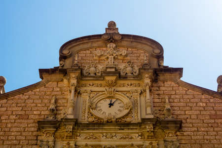 Monstserrat sanctuary facade detail backlit Catalonia Spain